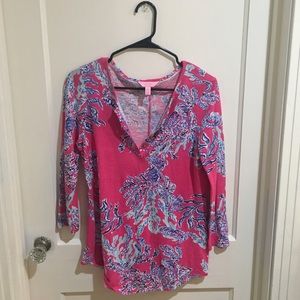 EUC Lilly Pulitzer Pink Samba Kirby Top